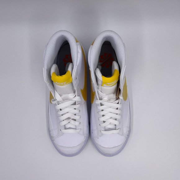 Nike Blazer Mid  White / Yellow Womens Shoes - Picture 5 of 8